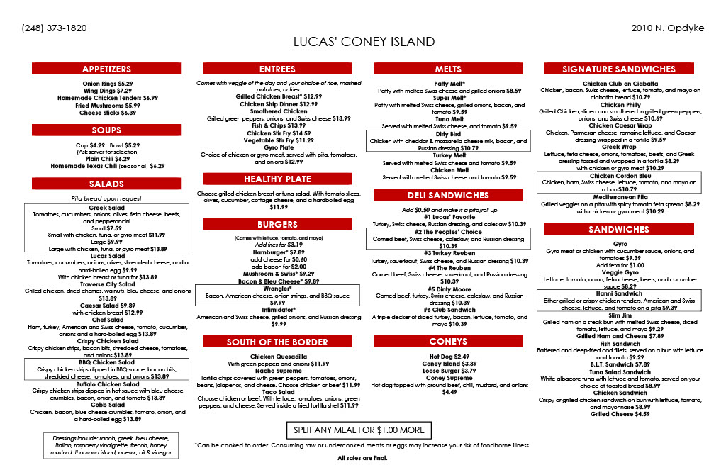 Lucas Menu 2025